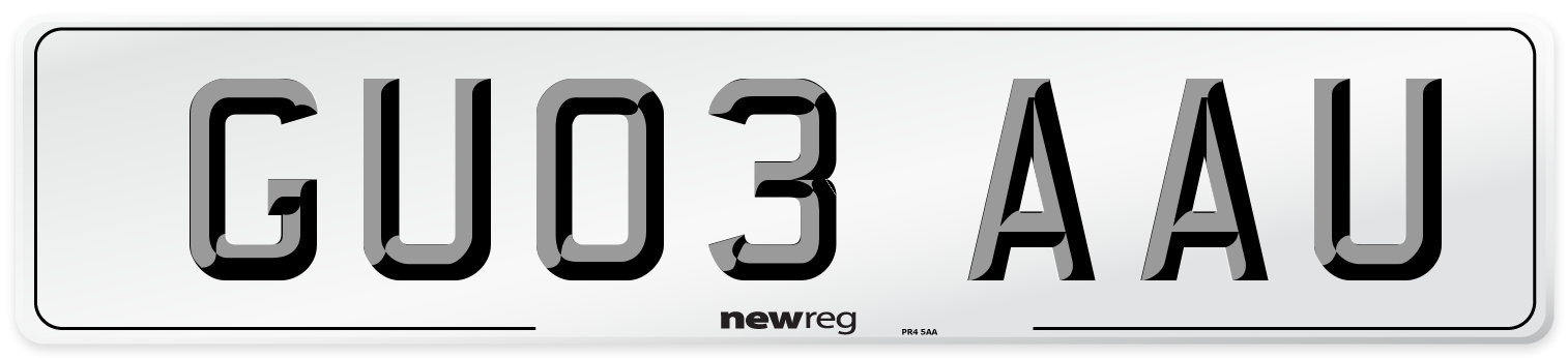GU03 AAU Number Plate from New Reg